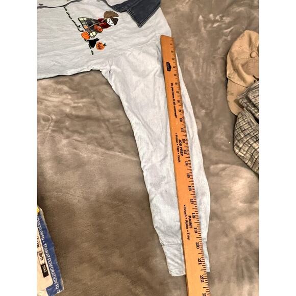 Vintage women's size medium shirt button down Halloween lue white pinstripe - Picture 7 of 10